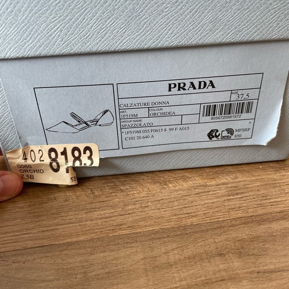 Prada Shoes Pointed Toe Flats in Orchid with Branded Strap size 37.5 - Picture 5 of 11